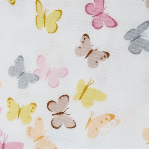 Пеленка для детей фланель Minikin Бабочки 75х90 см Белый/Розовый/Желтый 190901