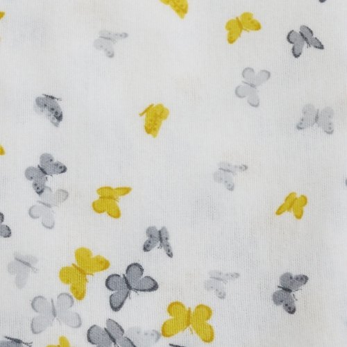 Пеленка для детей фланель Minikin Бабочки 75х90 см Серый/Желтый 190901