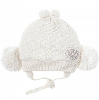 Зимняя шапка детская Tutu 4 - 5 лет Вязка Молочный 3-001205