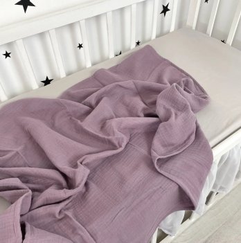 Муслиновый плед для новорожденных Oh My Kids Муслин Фиолетовый 120х90 см МПЛ-030