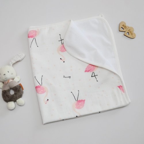 Непромокаемая пеленка для детей Minikin Фламинго 70х60 см Белый/Розовый 222015