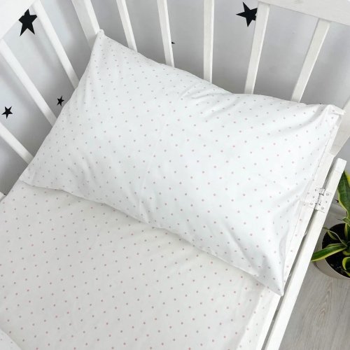 Детское постельное белье в кроватку Oh My Kids Simple Dots Ранфорс Белый ПБ-035-Х
