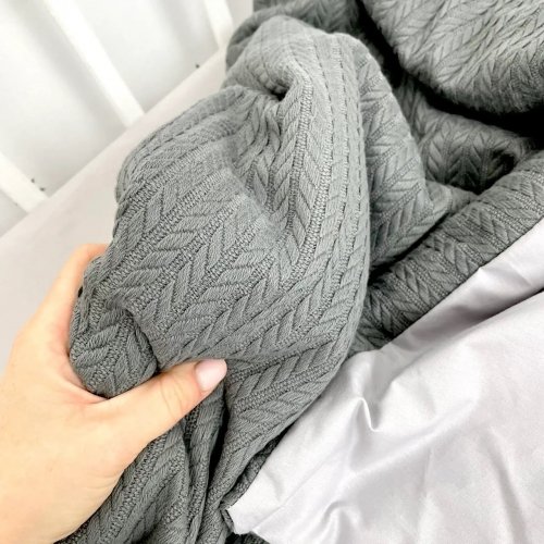 Плед для новорожденных Oh My Kids Gray Ранфорс/Пике Серый 100х80 см КУ-053-СПП