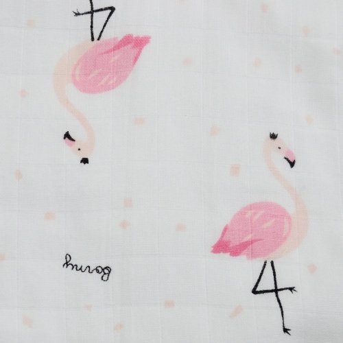 Пеленка для детей муслин Minikin Фламинго 120х100 см Белый/Розовый 2015214