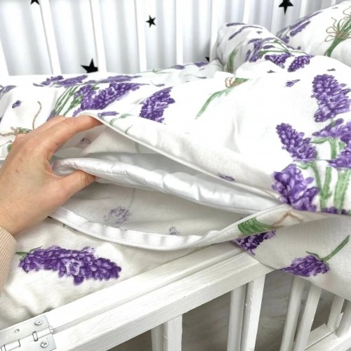 Детское постельное белье в кроватку Oh My Kids Лаванда Фланель Фиолетовый ПБ-037-Ф