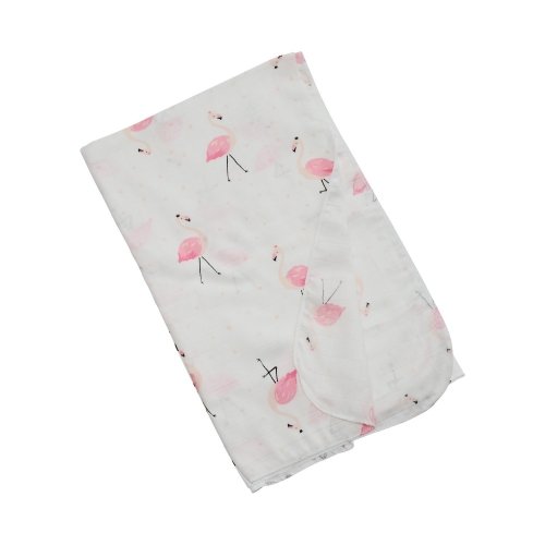 Пеленка для детей муслин Minikin Фламинго 120х100 см Белый/Розовый 2015214