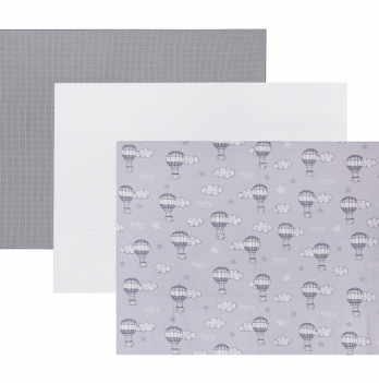 Муслиновые пеленки набор 3 шт Sasha Белый/Серый 280/102