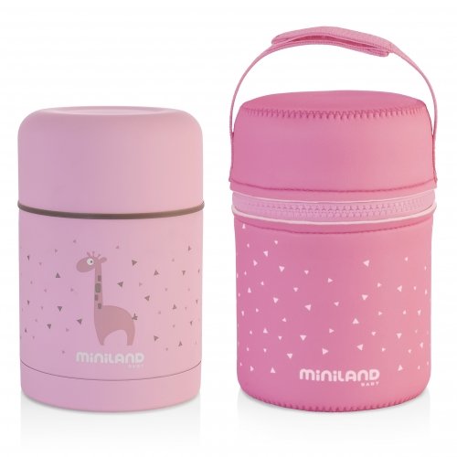 Термос для пищи Miniland Baby, SILKY FOOD THERMOS PINK 600ML Термос для пищи Miniland Baby, SILKY FOOD THERMOS PINK 600ML