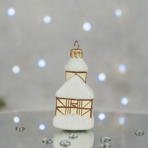 Елочная игрушка Santa Shop Зимовий палац Белый 8 см 4820001180152