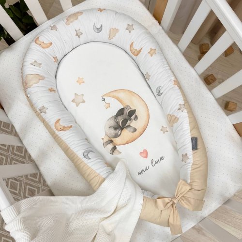 Кокон для новорожденных Маленькая Соня Art Design Енотик Бежевый/Серый 5039193