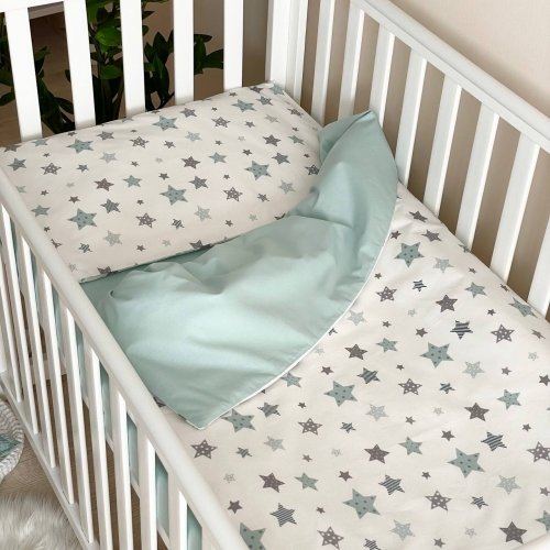 Детское постельное белье в кроватку Маленькая Соня Baby Dream Stars мята Мятный 0303229