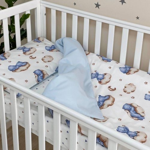 Детское постельное белье в кроватку Маленькая Соня Baby Mix Тедди Голубой 0391211