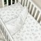 Детское постельное белье в кроватку Маленькая Соня Baby Mix Зайчики на белом Белый/Серый 0391250