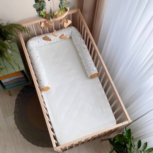 Бортики в кроватку валик Маленькая Соня Белый/Горчичный 111116618