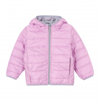 Демисезонная куртка для девочки ЛяЛя 1 - 2 лет Плащевка Розовый/Серый 2ПЛ103_3-38