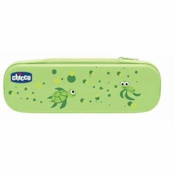 Дорожный набор: зубная щетка + паста Chicco, зелёный