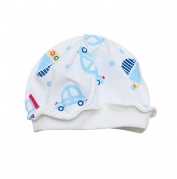Шапочка для новорожденного Minikin I Like 0-3 месяца Молочный/Голубой 2015303 