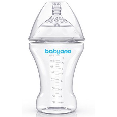 Антиколиковая бутылочка с силиконовой соской BabyOno NATURAL NURSING 260 мл 1451