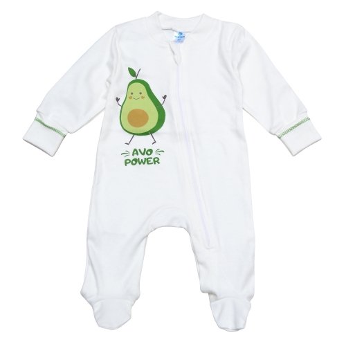 Человечек для новорожденных на молнии Minikin Авокадо 0-3 месяца Молочный 2018403