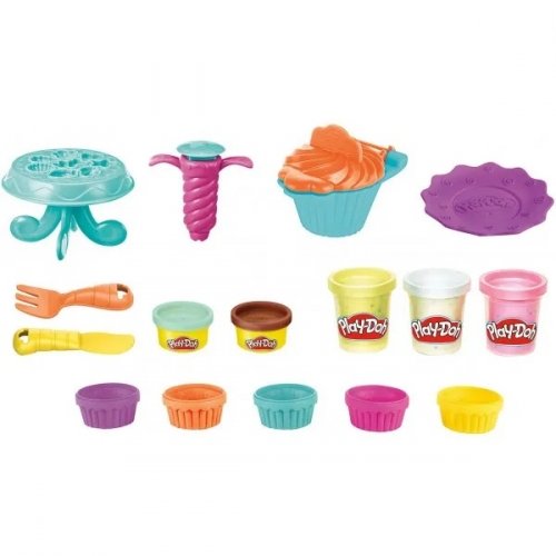 Набор для творчества пластилин Hasbro Play-Doh Food role play Confetti Cupcakes Playset E7253_F2929