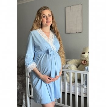 Халат для беременных и кормящих Dianora Трикотаж Голубой 2065 1227