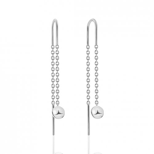 Серебряные сережки протяжки UMAX Шарик 20786