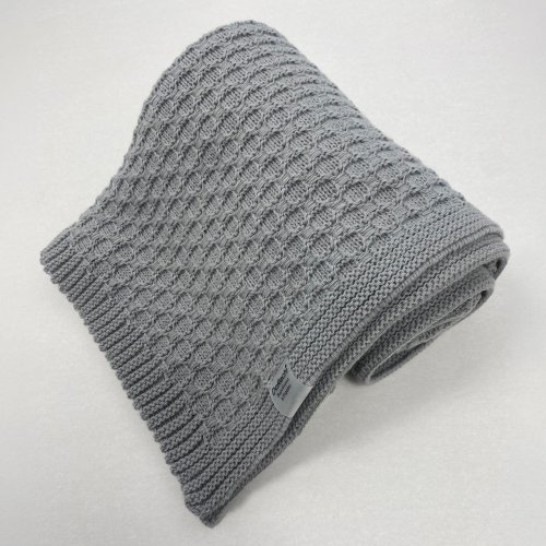 Вязаный плед для новорожденных ДоРечі Серый 80х100 см 2099