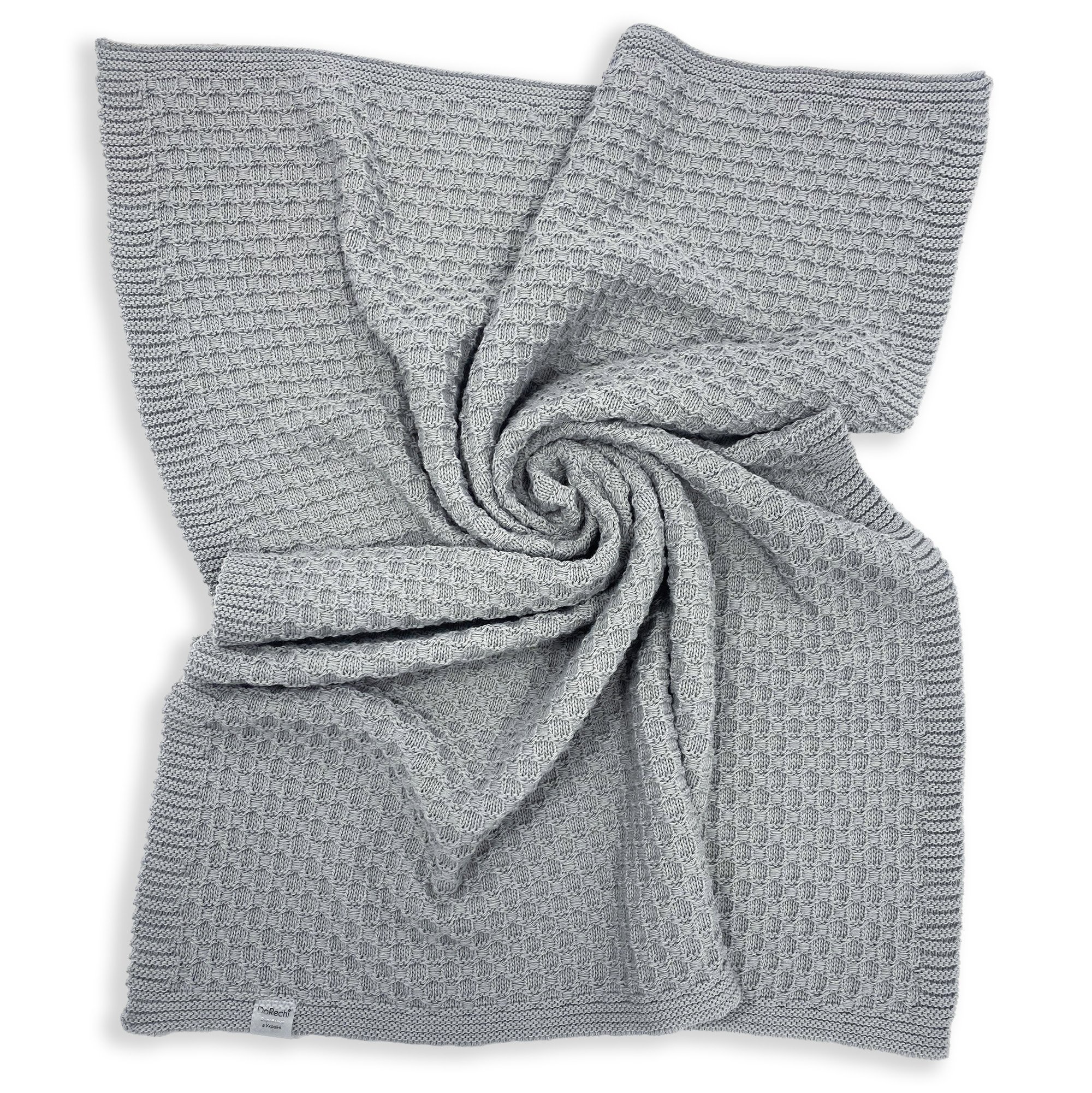 Вязаный плед для новорожденных ДоРечі Серый 80х100 см 2099