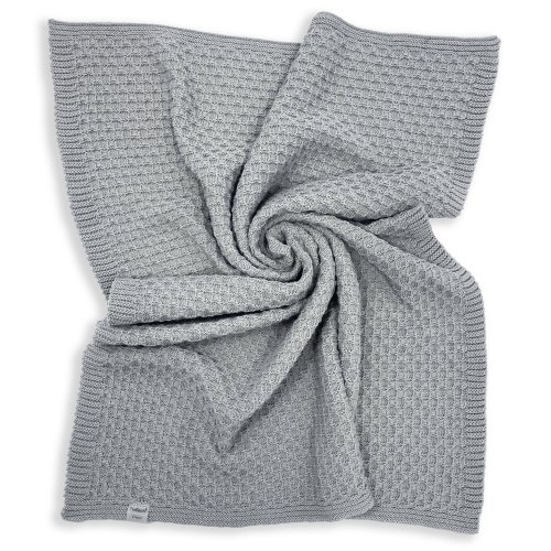 Вязаный плед для новорожденных ДоРечі Серый 80х100 см 2099