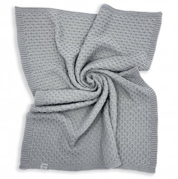 Вязаный плед для новорожденных ДоРечі Серый 80х100 см 2099