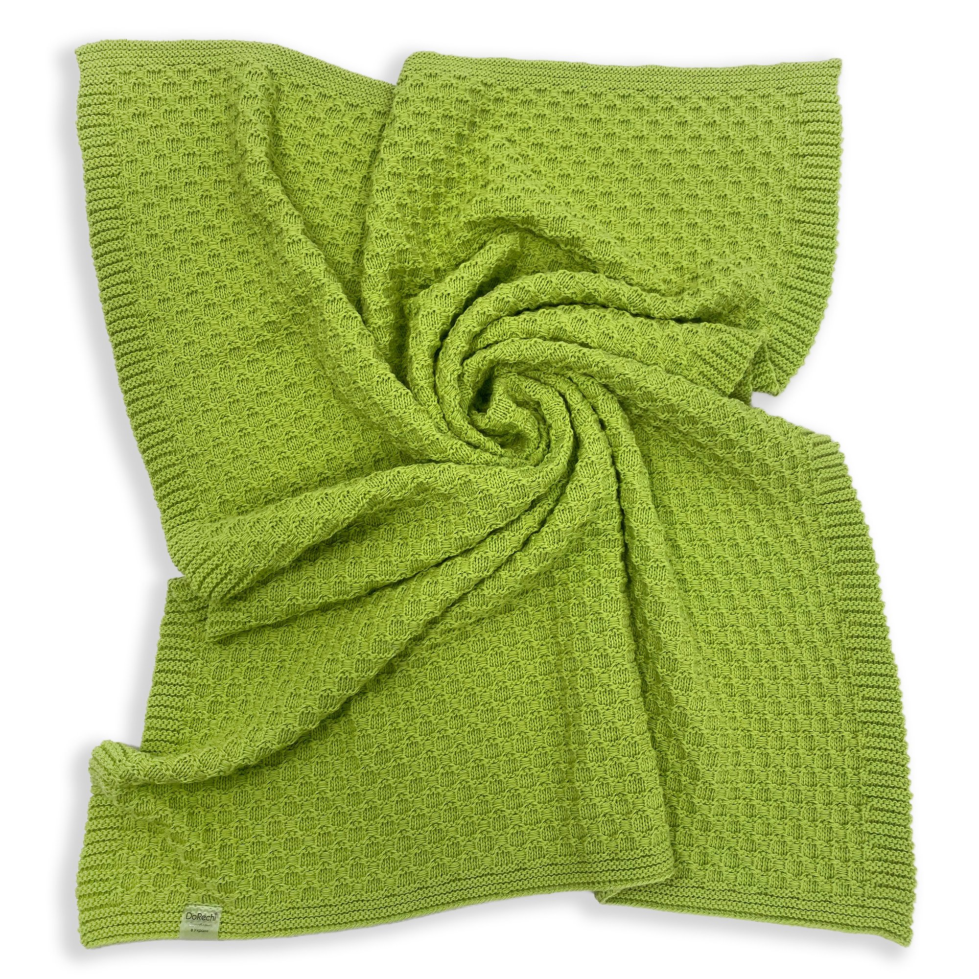 Вязаный плед для новорожденных ДоРечі Зеленый 80х100 см 2100