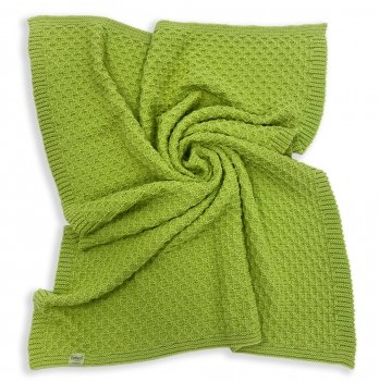 Вязаный плед для новорожденных ДоРечі Зеленый 80х100 см 2100