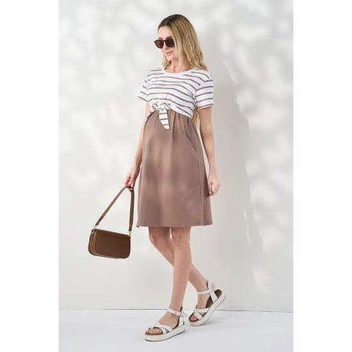 Платье для беременных и кормящих Юла мама Becky Капучино DR-26.034