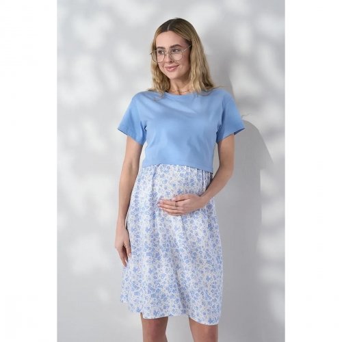 Платье для беременных и кормящих Юла Мама Marine Голубой DR-26.103