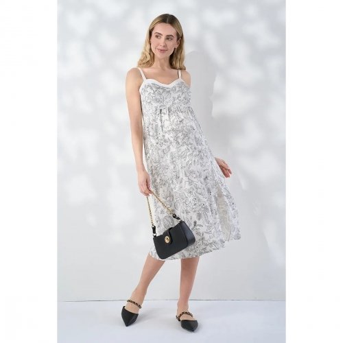 Сарафан для беременных и кормящих Юла Мама Amelie Молочный/Черный SF-26.061