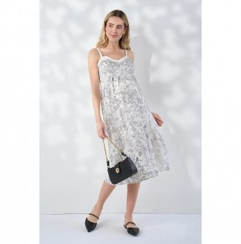 Сарафан для беременных и кормящих Юла Мама Amelie Молочный/Черный SF-26.061