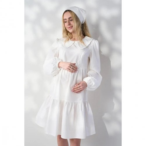 Платье для беременных и кормящих Юла Мама Lauri Молочный DR-26.191