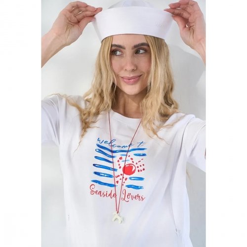 Футболка для беременных и кормящих Юла Мама Seaside Белый NR-26.071