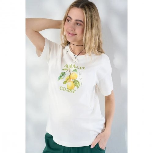 Футболка для беременных и кормящих Юла Мама Dolce Молочный NR-26.081