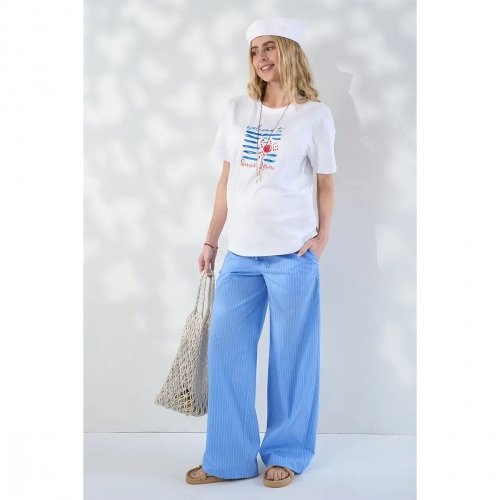 Штаны для беременных Юла Мама Moana Голубой TR-26.111