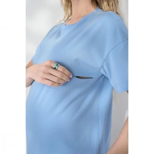 Футболка для беременных и кормящих Юла Мама Goldie Голубой NR-26.111