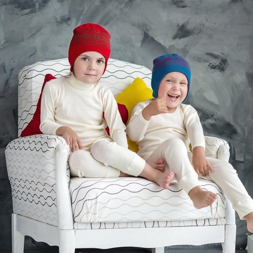 Шапка шлем детская Софія Олени 1 - 4 лет Шерсть мериноса Бирюзовый 311-6 Шапка шлем детская Софія Олени 1 - 4 лет Шерсть мериноса Бирюзовый 311-6