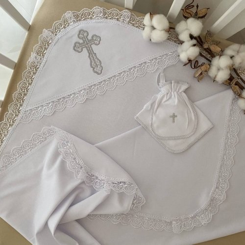 Крыжма для крещения Бетис Крестильная шкатулка 90х100 см Белый 27685498