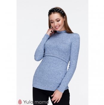 Гольф теплый для беременных и кормящих Юла мама Marian warm NR-49.051 Джинсово-синий меланж