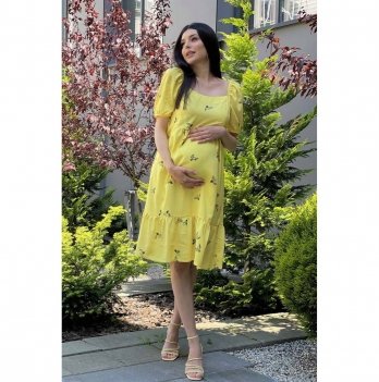 Летнее платье для беременных и кормящих Dianora Желтый с принтом 2221 1630