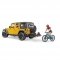 Модель машинки Bruder Джип Jeep Rubicon с фигуркой велосипедиста на спортивном байке 2543