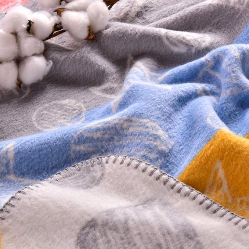 Плед для новорожденных Papaella Сердечко Хлопок 90х120 см  Бежевый/Голубой 8-29918