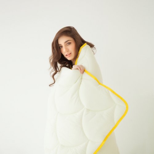 Комплект одеяло евро двуспальное и подушки для сна Ideia Popcorn Молочный 8-35233