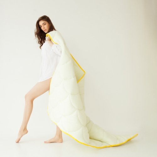 Комплект одеяло односпальное и подушка для сна Ideia Popcorn Молочный 8-35232