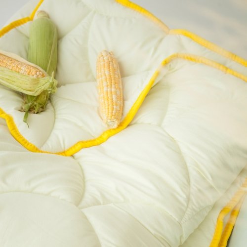 Комплект одеяло евро двуспальное и подушки для сна Ideia Popcorn Молочный 8-35233